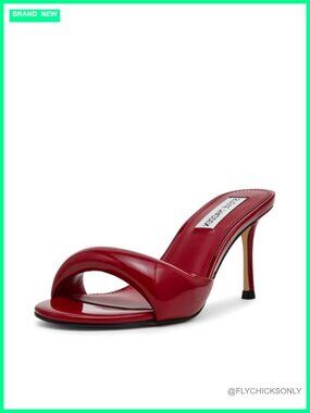 Steve Madden Perri Faux Leather Heeled Sandal Slingback 3 Inch Heel